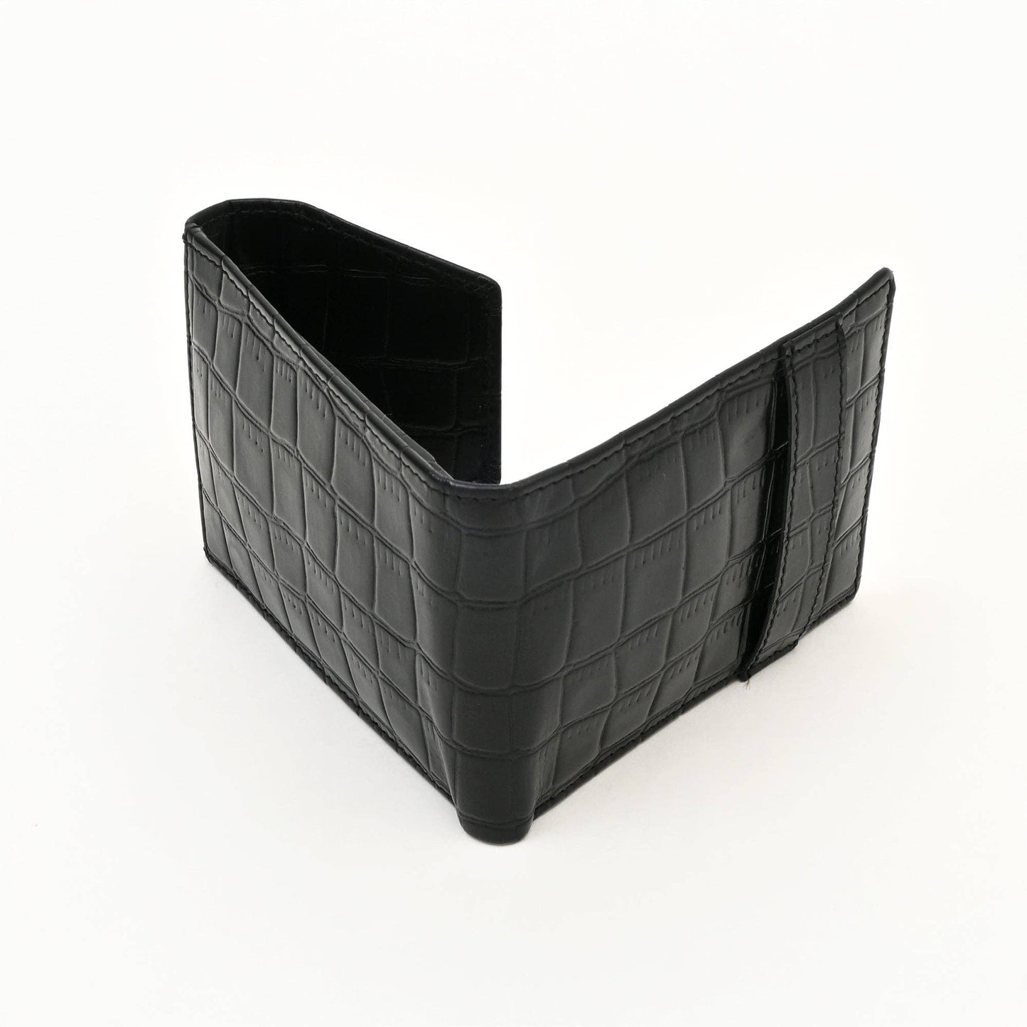 Luxury Wallet Black Croc-Texture Slim Wallet for Men