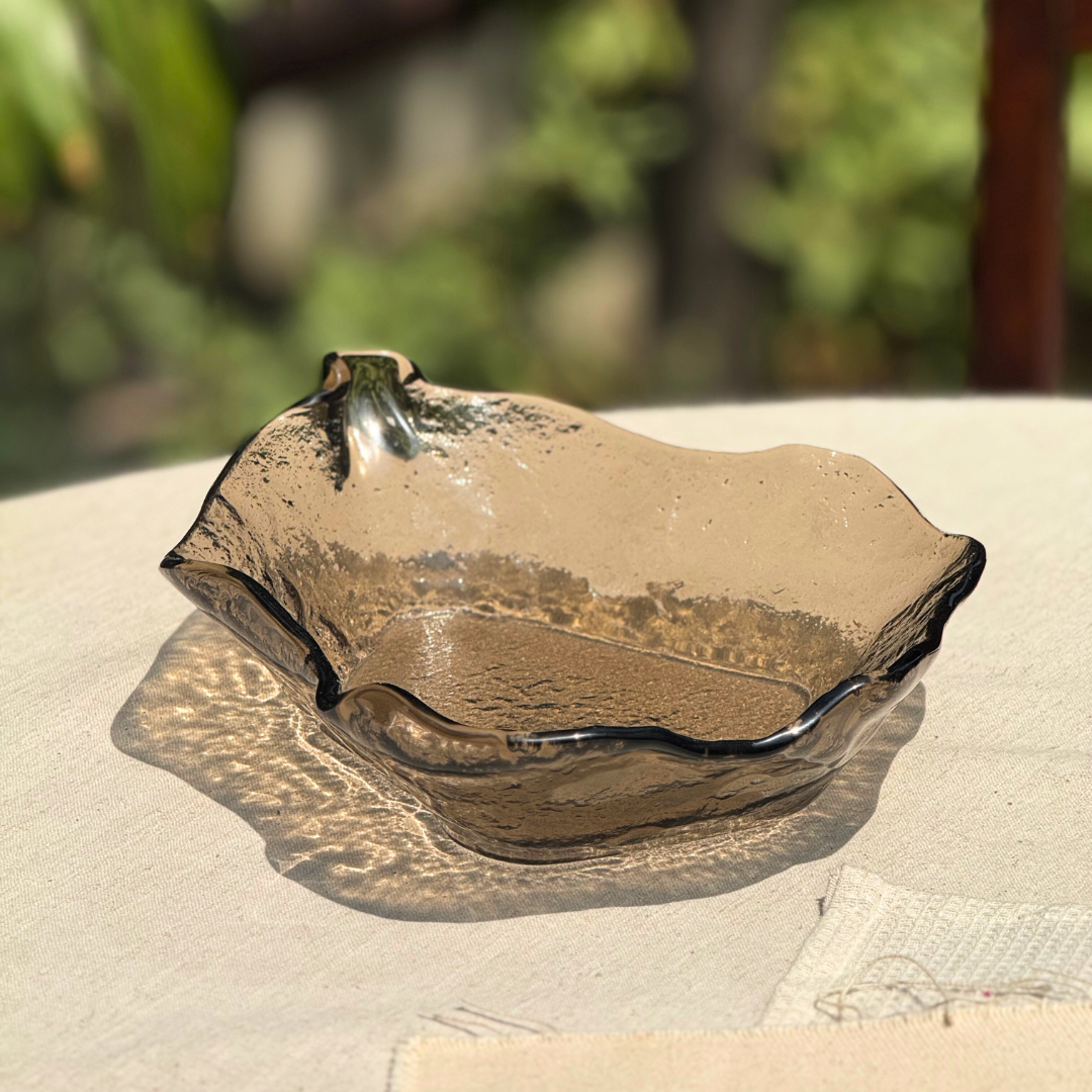 Slumped Glass Serving Bowl - Organic Silhouette