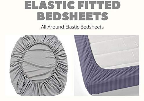 Elastic Fitted Bedsheet Set - Glace Cotton Printed - King Size, 3-Piece (72"x78")