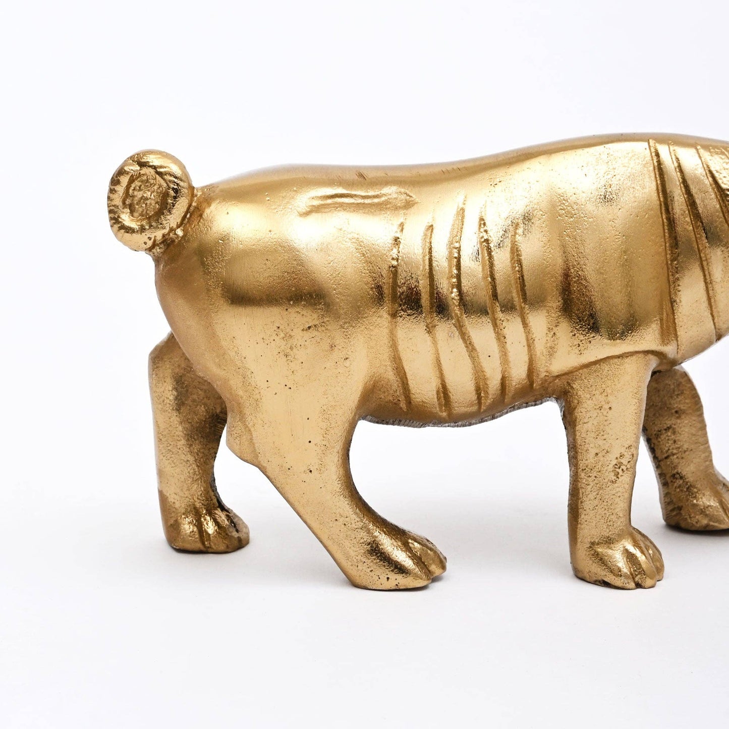 Decorative Gold Rhinoceros Statue – Modern Décor