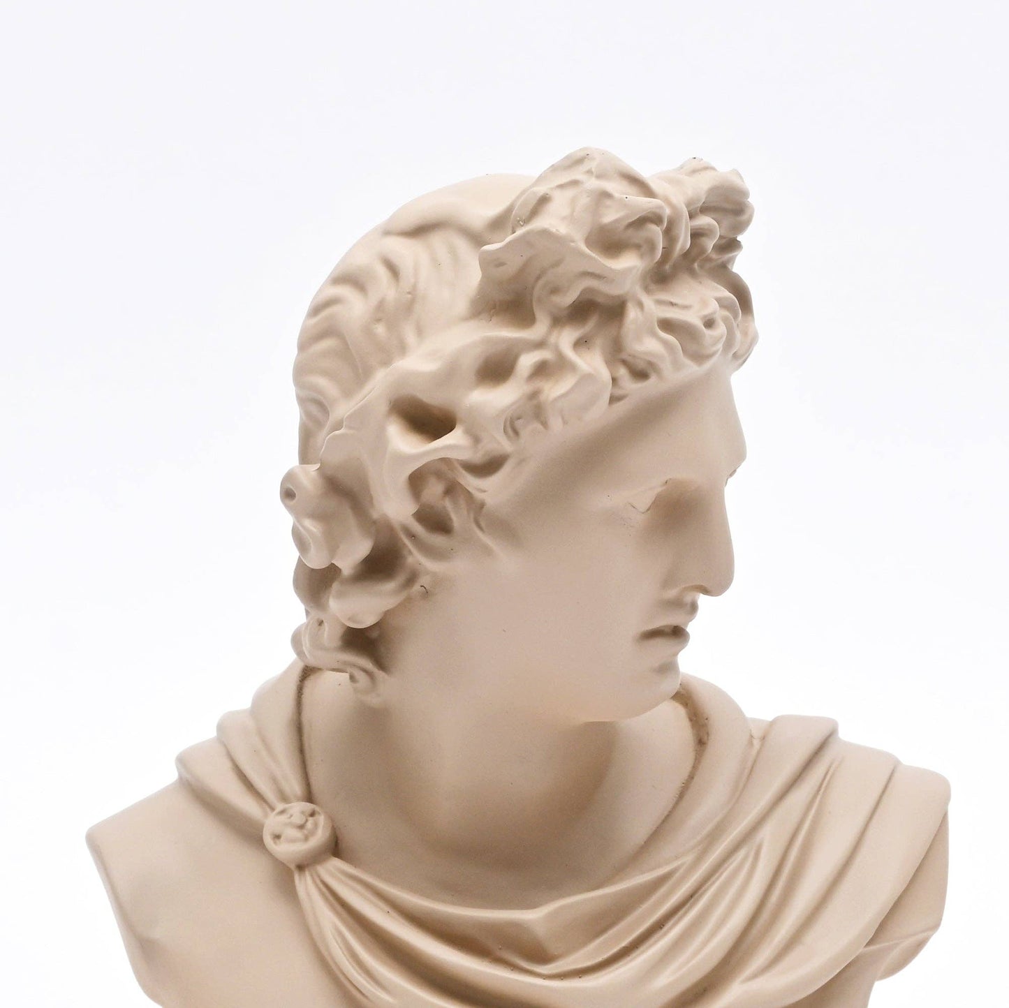 Beige Classical Greco-Roman Bust Sculpture – Resin Decorative Accent, 18.8 x 14 x 30 cm