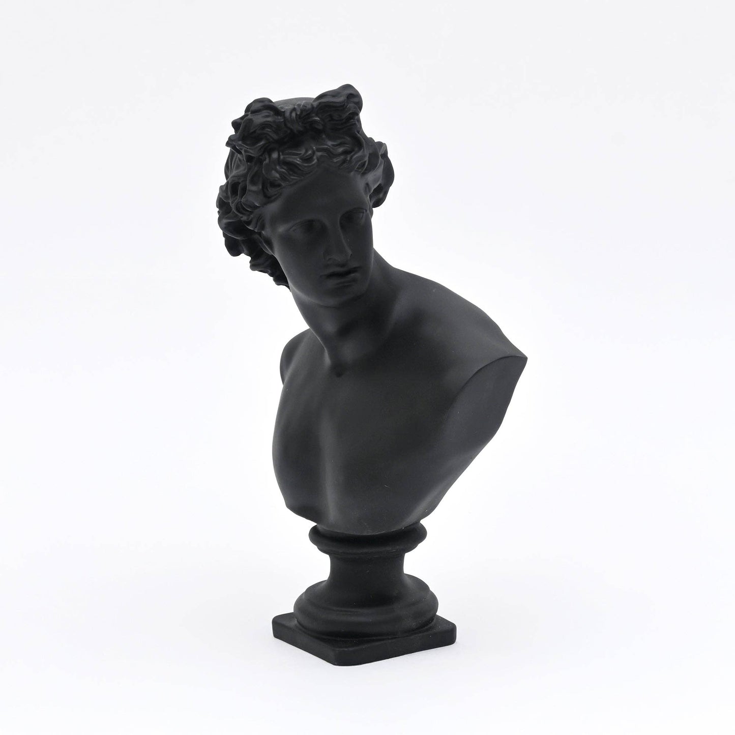 Black Neo-Classical Bust Sculpture in Matte Resin
