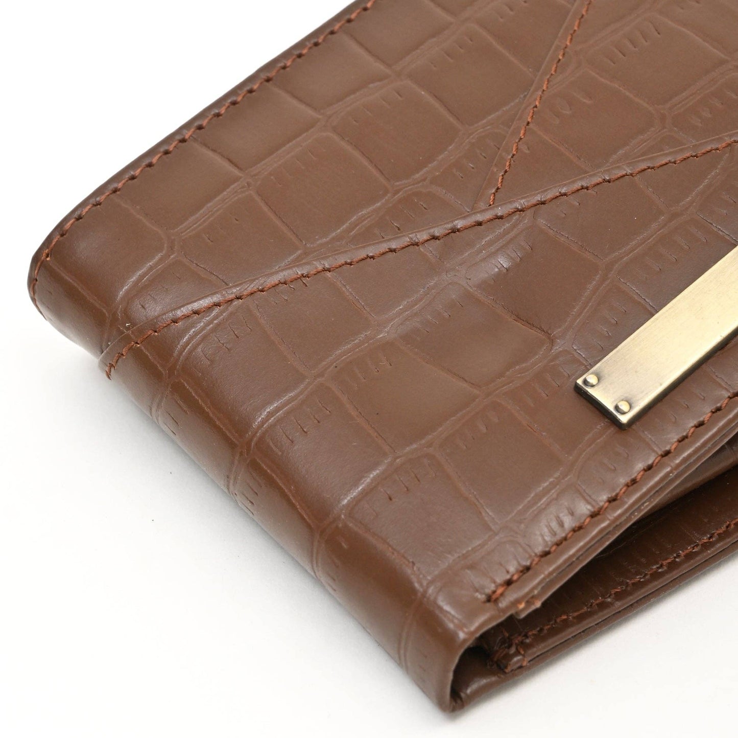 Brown Croc Napa Wallet Functional Men’s Wallet with Pocket