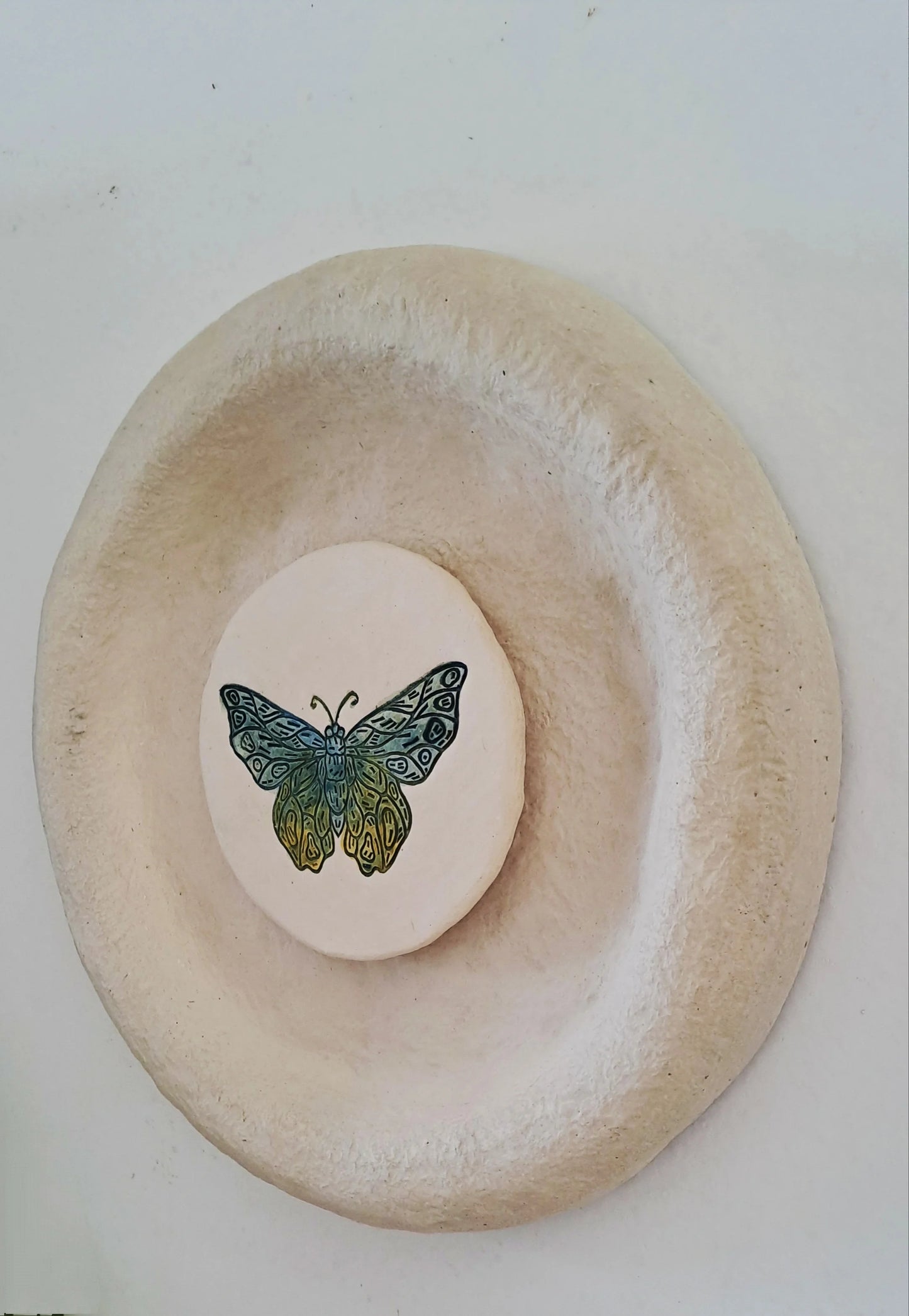 Papier-mache Wall plates-Moth