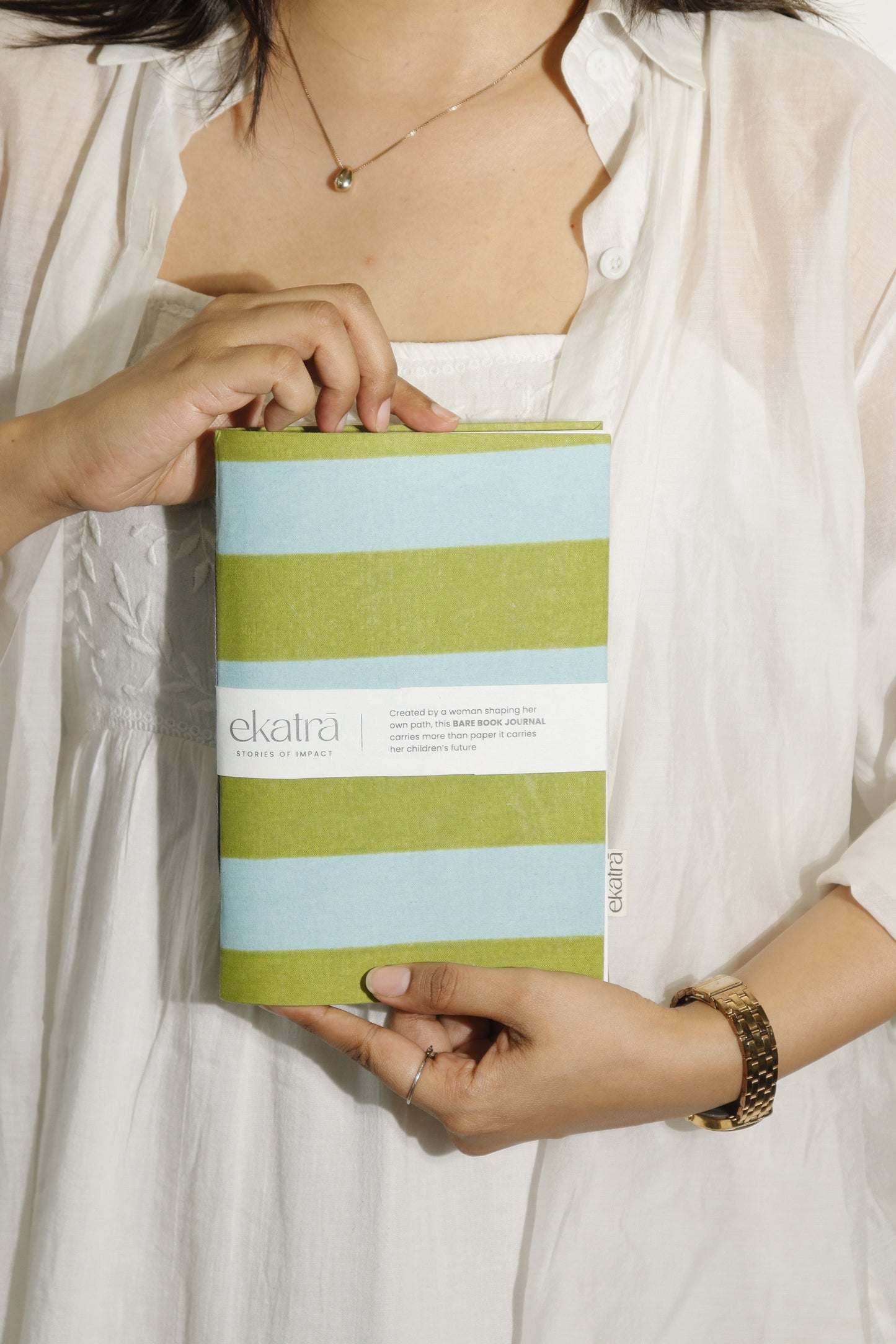 Handcrafted Sustainable A5 Unruled 100 GSM Paper Journal by Ekatra