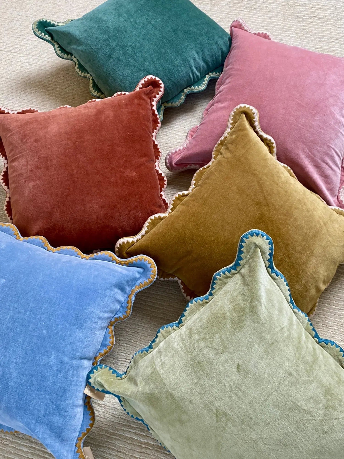 Mirage Scallop Rhubarb Cushion Cover SanctuaryLiving