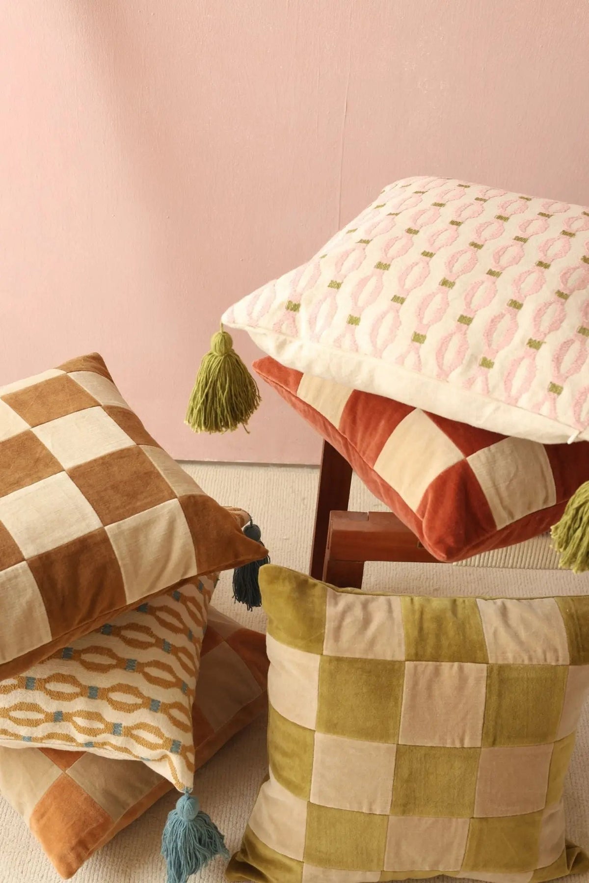 Fig Rhubarb Velvet Cushion Cover SanctuaryLiving