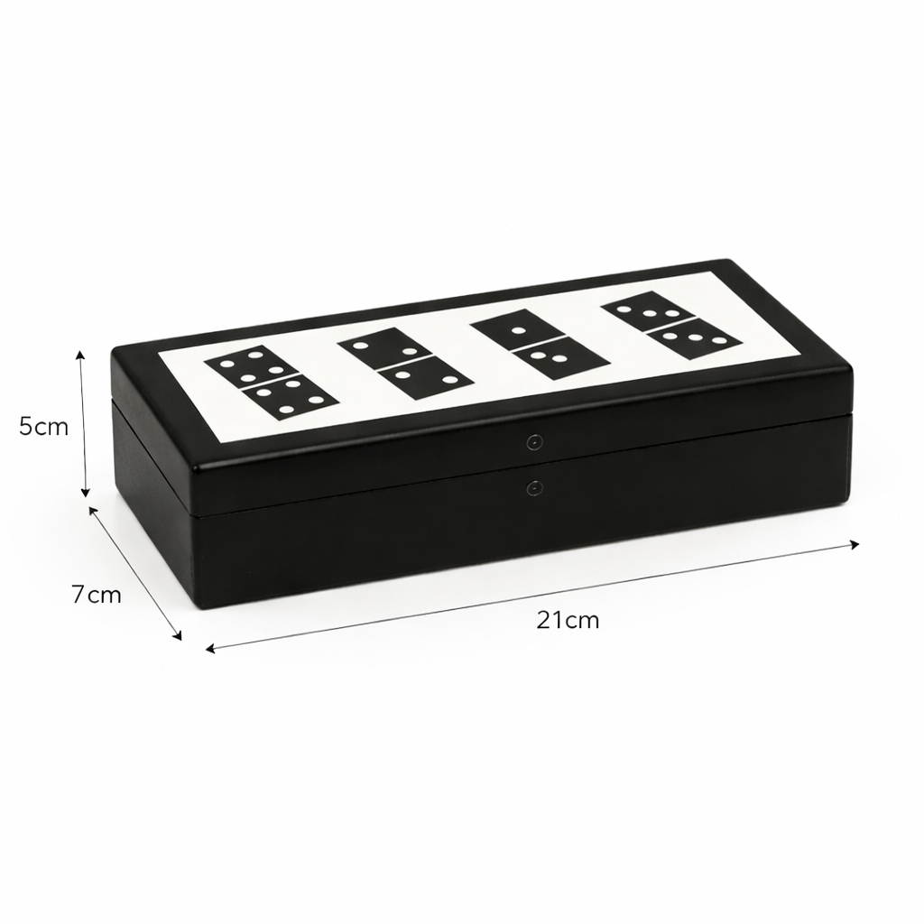 Luxury Black Domino Set – Resin Tiles & MDF Box