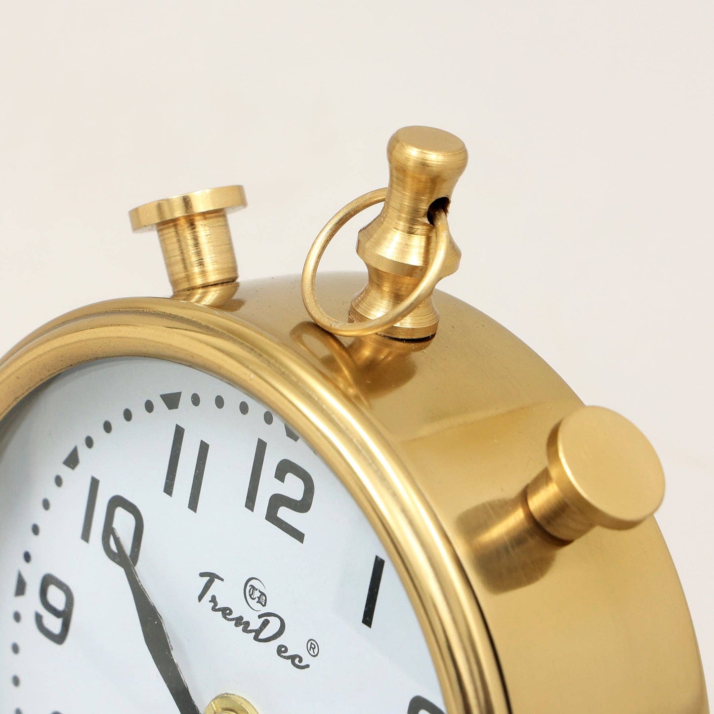 Vintage Gold Alarm Table Clock – White Dial