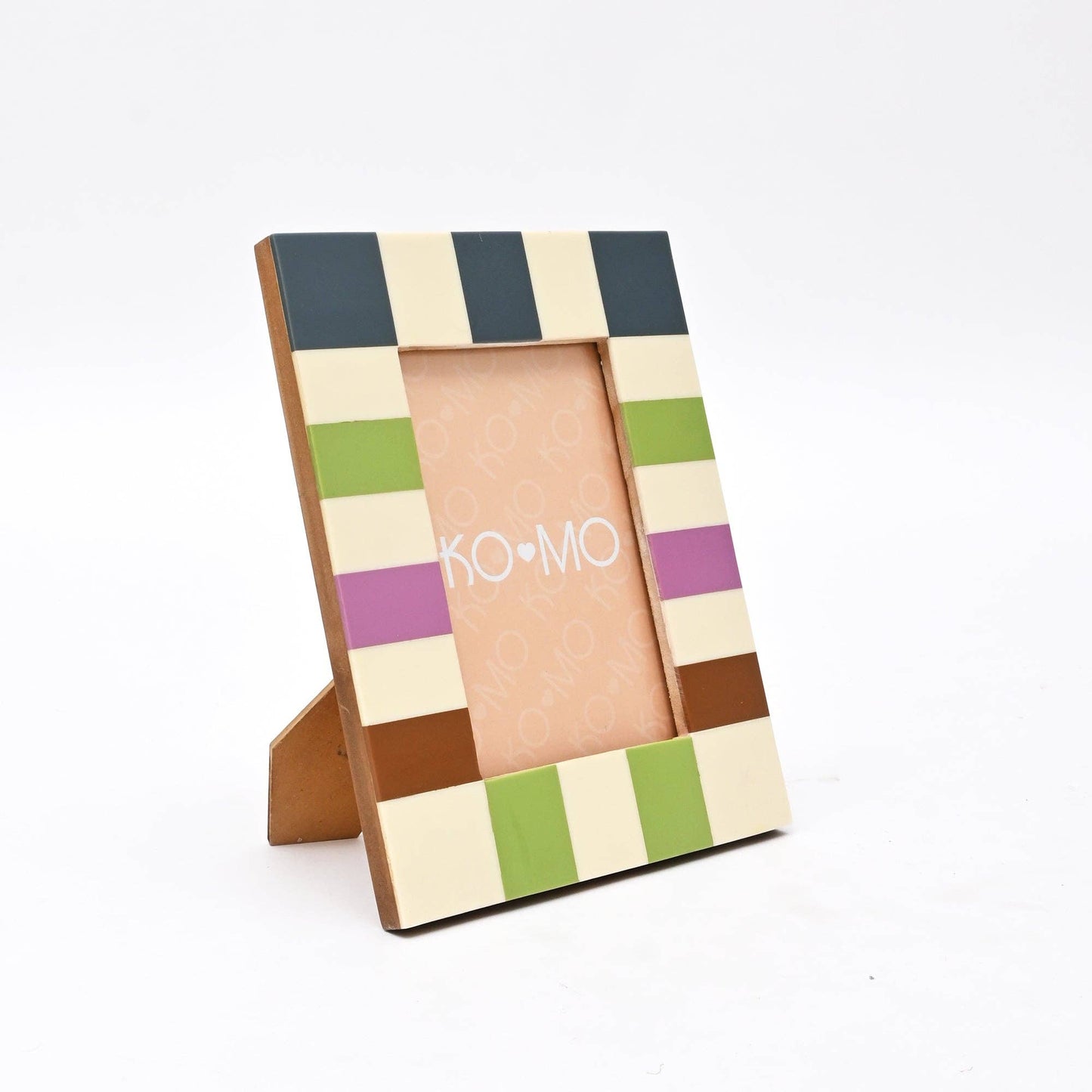 Checkered Resin Photo Frame 4x6 Inch Modern Glossy Décor