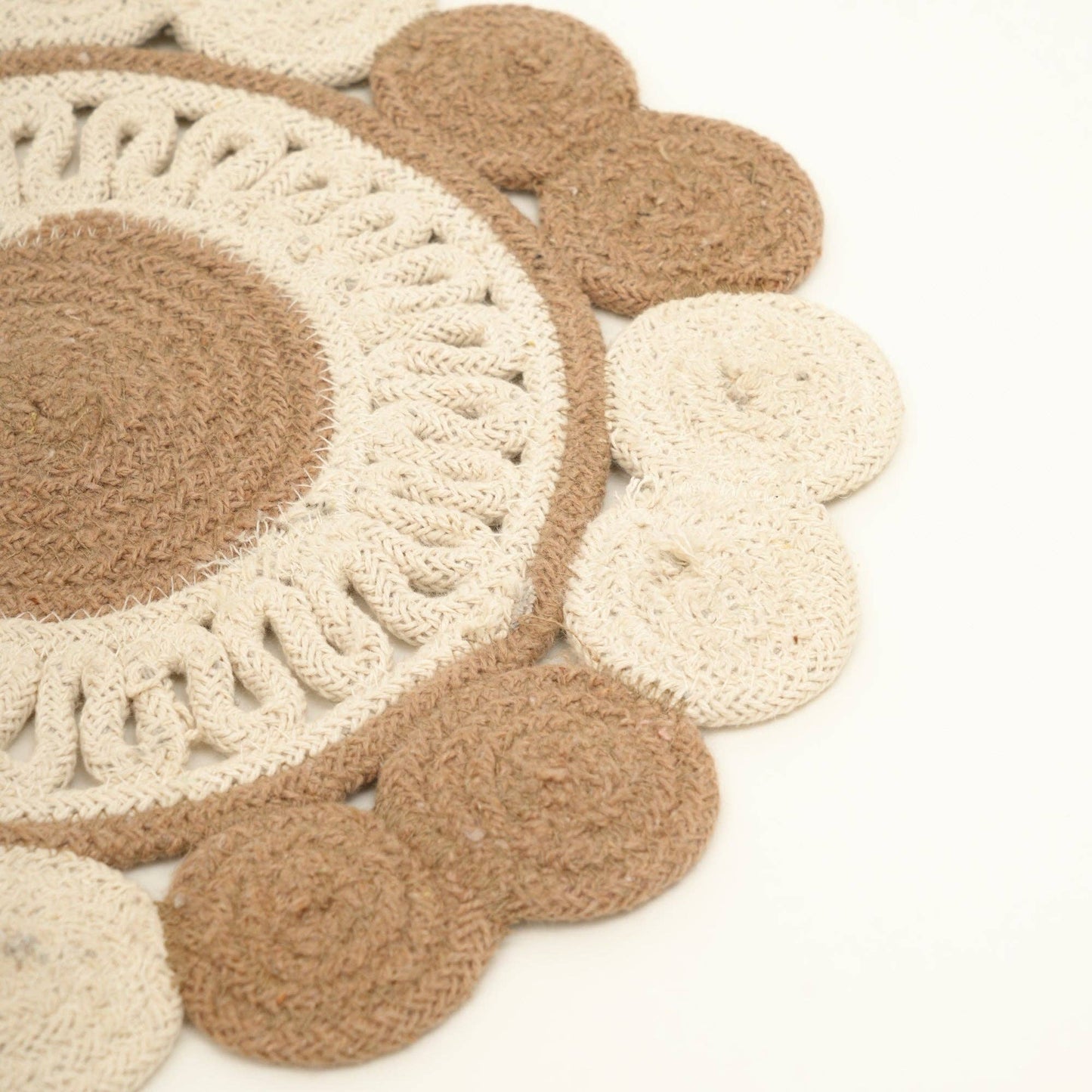 Beige Cotton Braided Placemat – Handcrafted Dining Mat