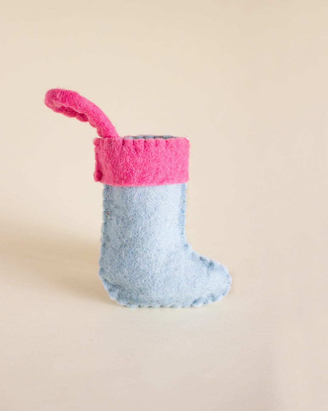 Christmas Ornament | Felt Embroidered Stocking Happy Home
