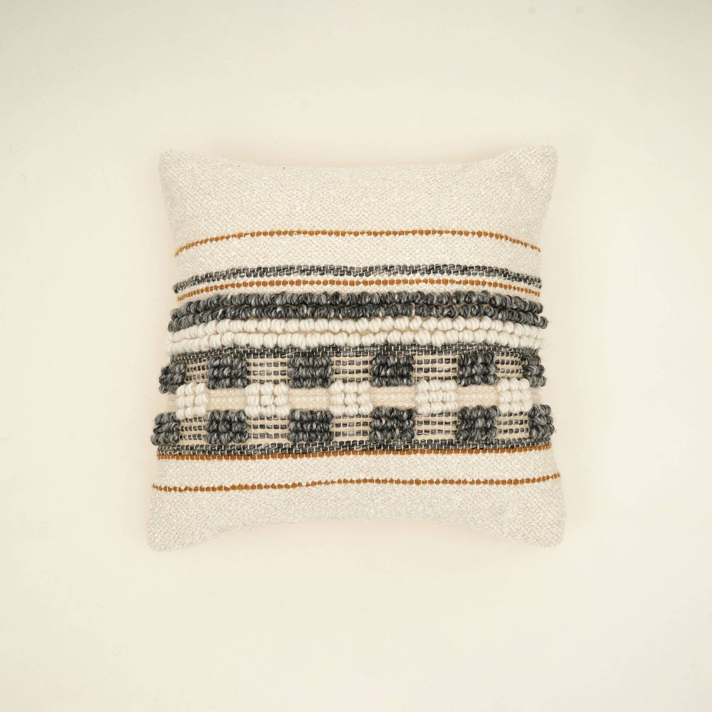Multi-Colour Handwoven Textured Cushion with filler 45x45 cm
