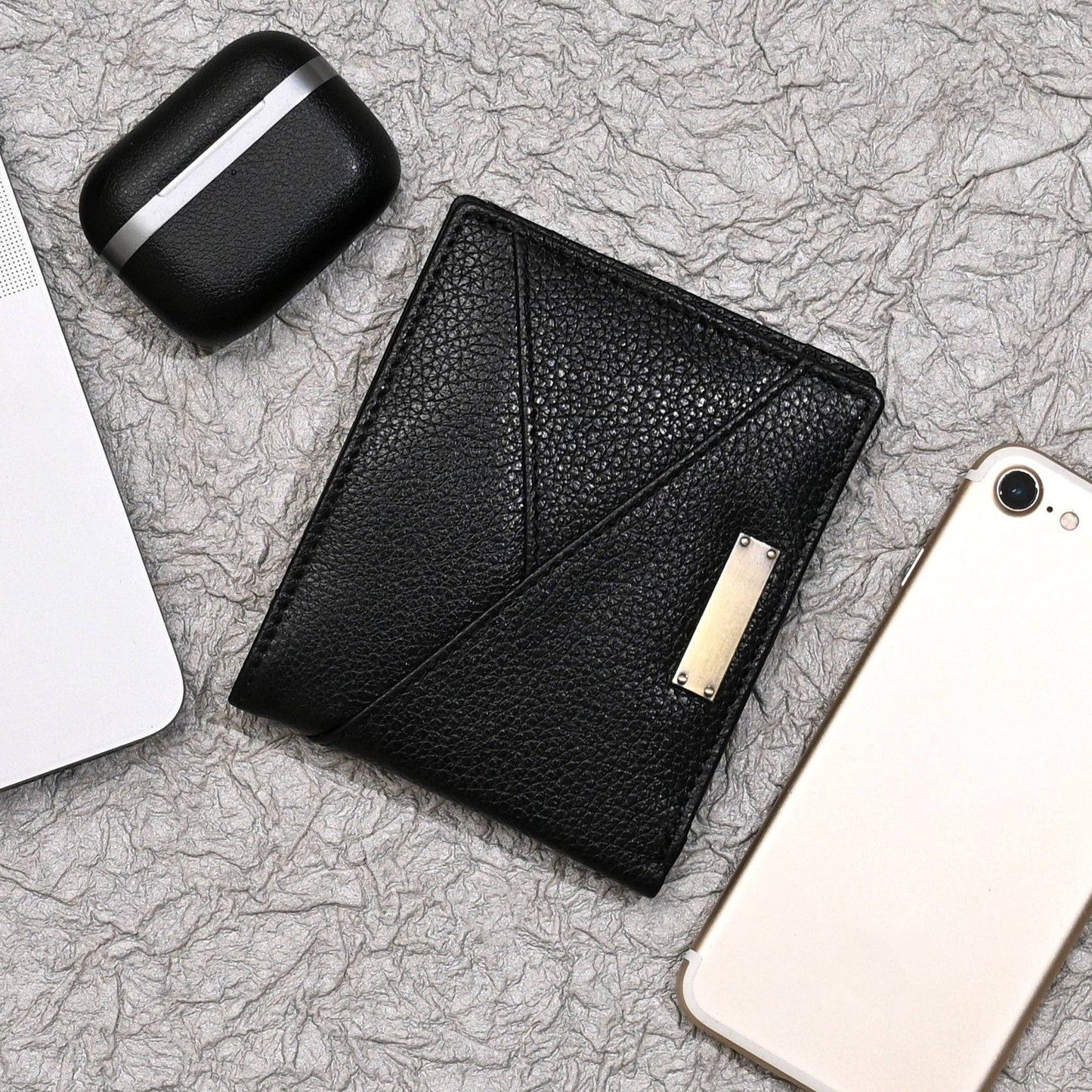 Leather Wallet Black Grained Napa For Men's