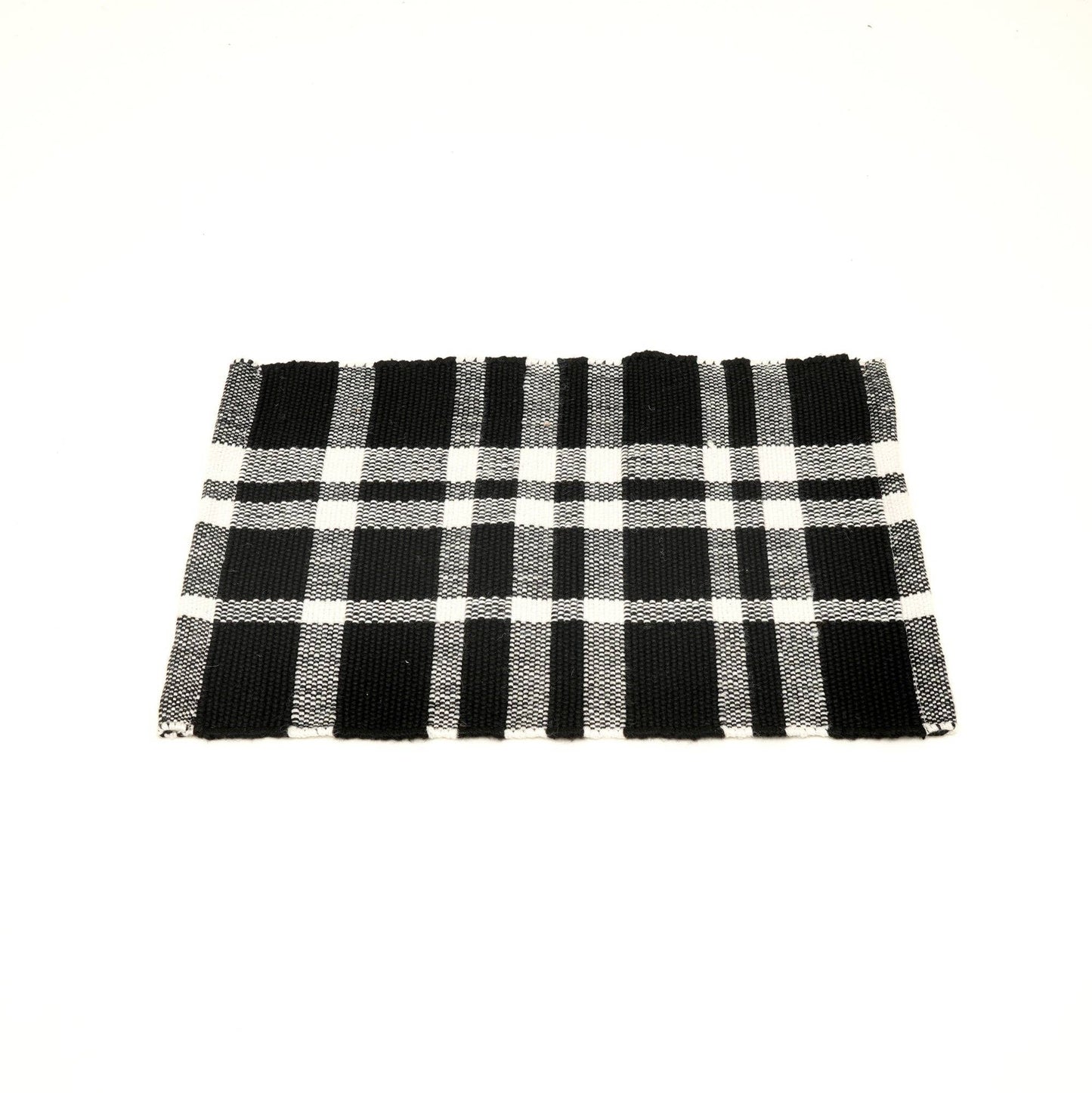 Charcoal Checker Stripe Dining Placemat – Durable Polyester