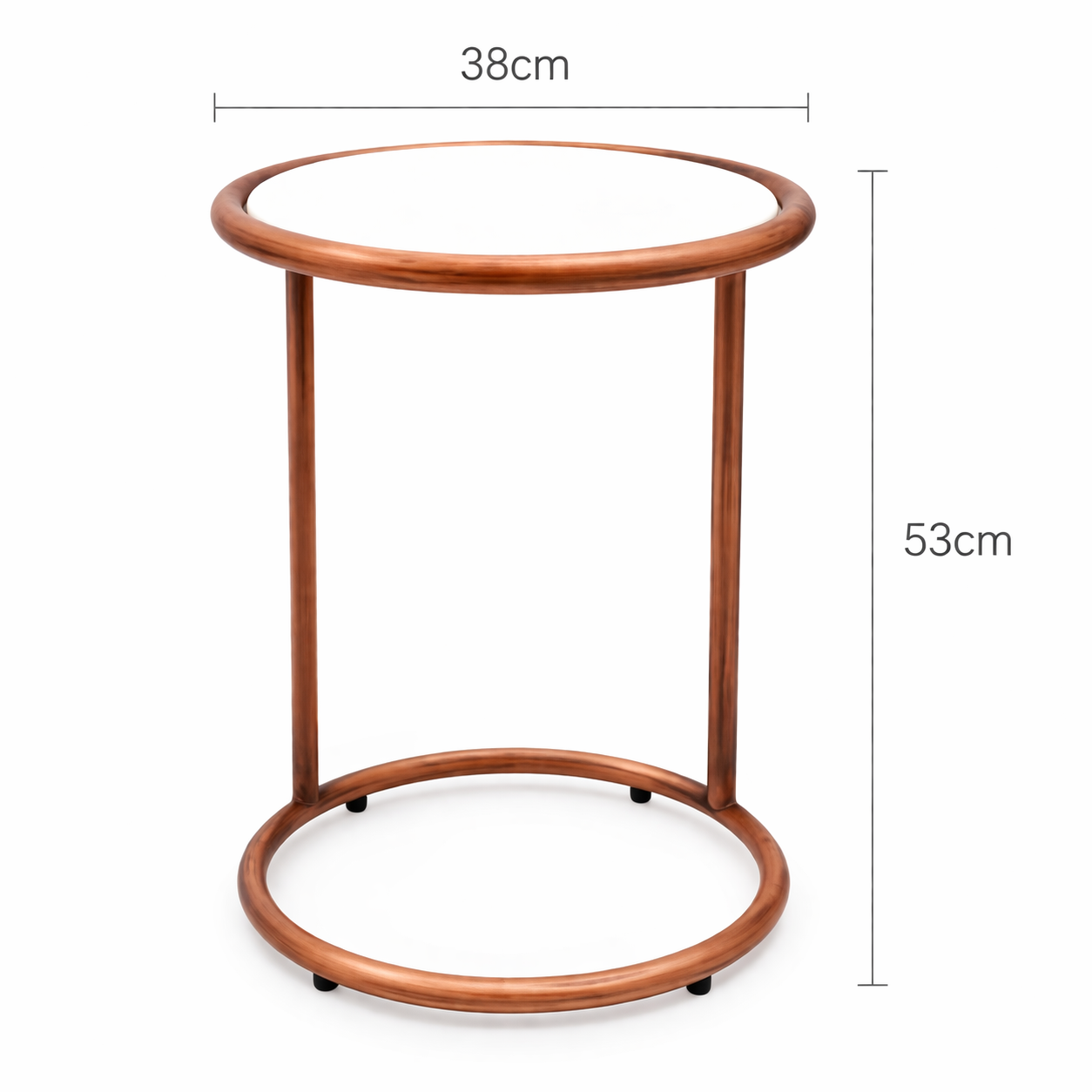 Copper & Marble C-Shape Nesting Tables – Set of 2 Side Table