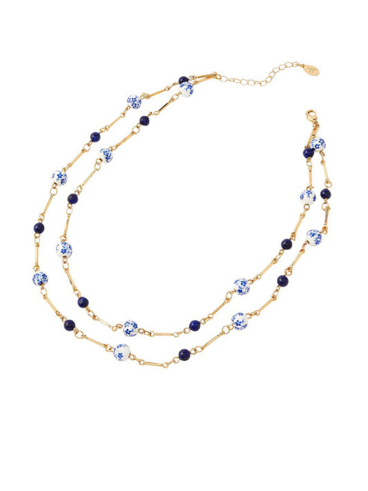 Multi-Strand Beaded Design – Metal Alloy & Acrylic Beads – Bi-Colour Tones