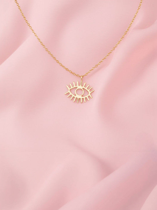 Eye Design Elegant Neck Chain – Gold-Finish Alloy – Lobster Clasp
