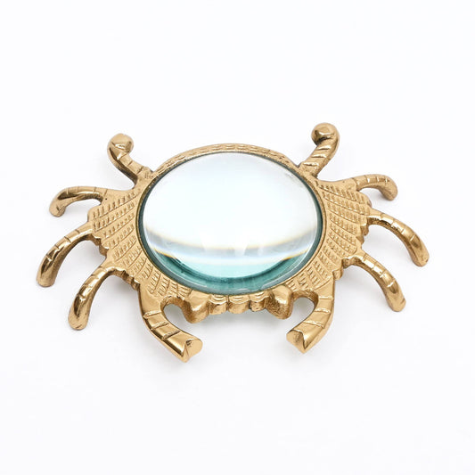 Gold Crab Magnifying Glass – Aluminum Desk Décor