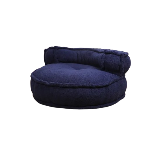 Blue Boucle Floor Sofa Chair – Modern Lounge Seating