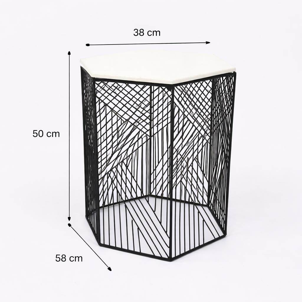 Hexagonal Marble Accent Tables – Stylish Nesting