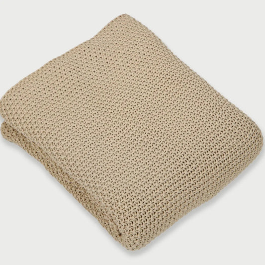Beige Moss Knit Throw SanctuaryLiving