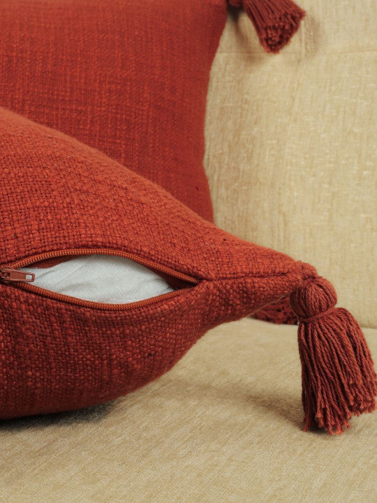 Set of 2 - Textured Pillow Covers – Washable Fabric Blend – Decorative Cushion Cases – 12x20in