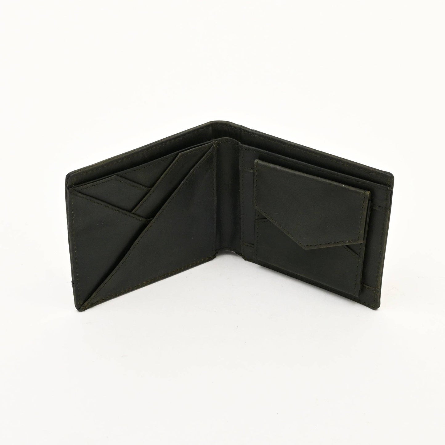 Leather Wallet Green Full-Grain Slim Wallet for Men
