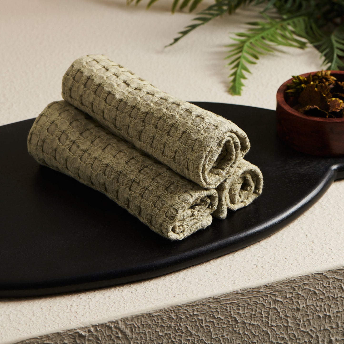 Moss | Cotton Bamboo | Waffle | Face Towel