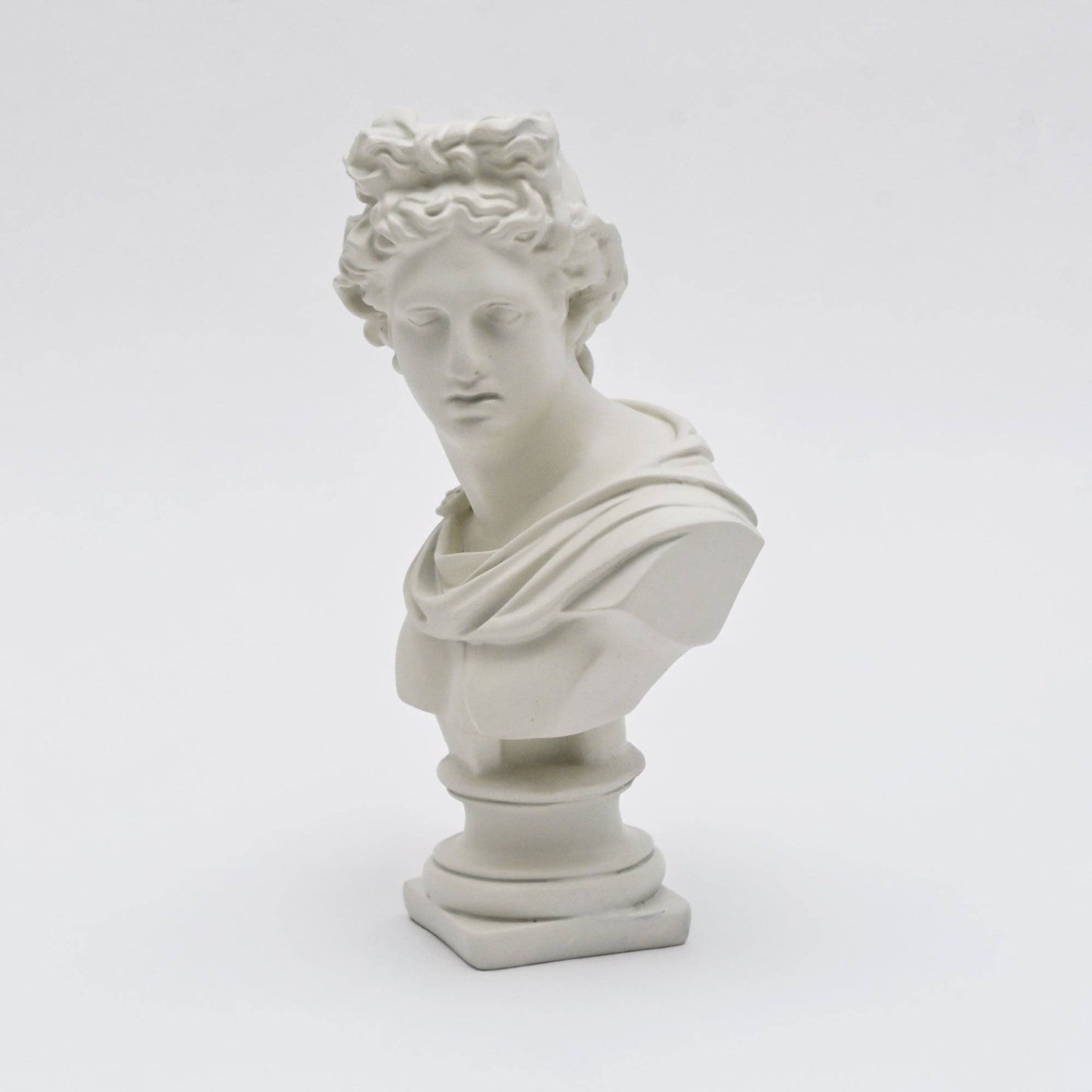 Ivory Greco-Roman Classical Bust Sculpture in Matte Resin