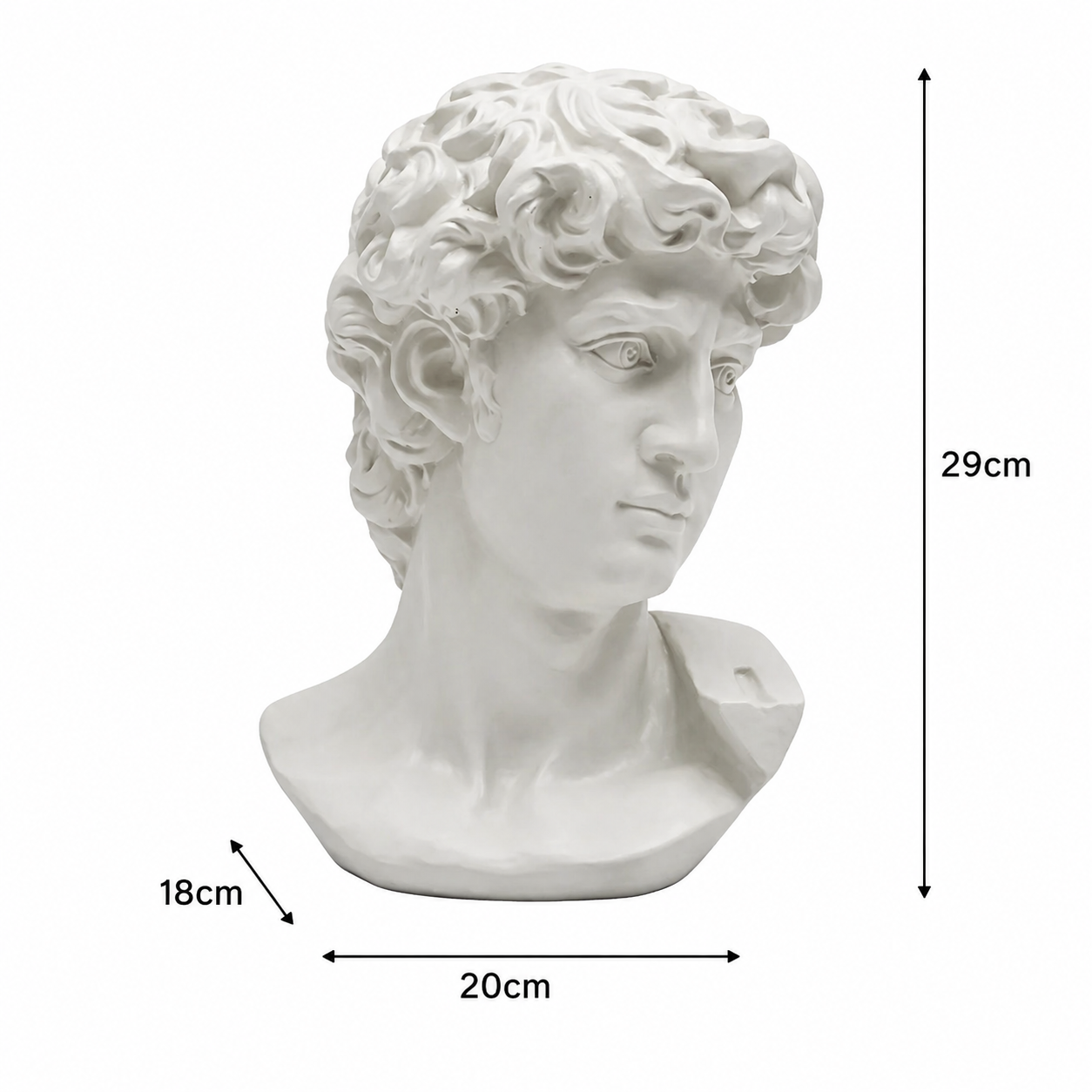 Ivory Monochrome Classical Bust Sculpture in Matte Resin