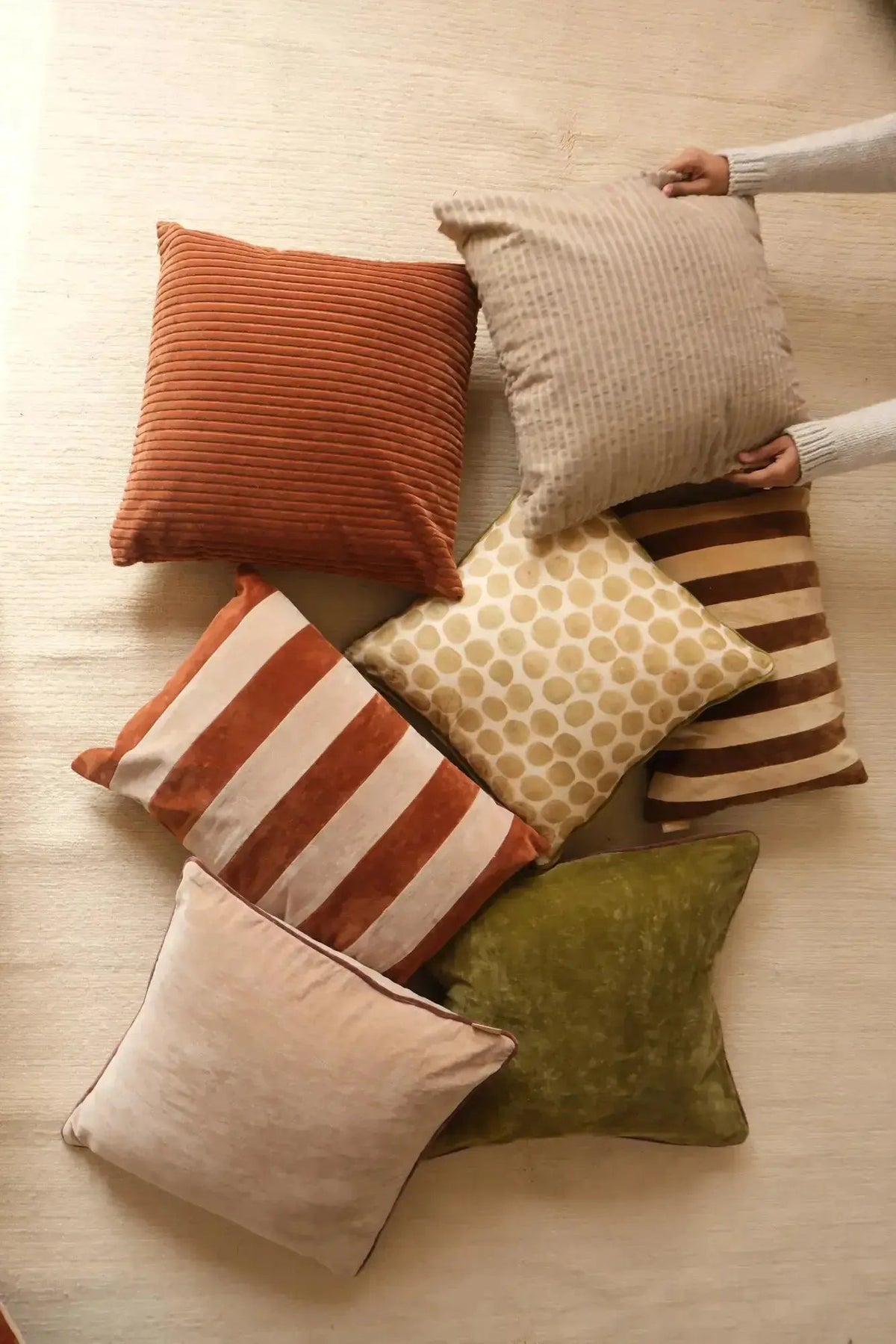Luna Sandstone Velvet Cushion Cover SanctuaryLiving