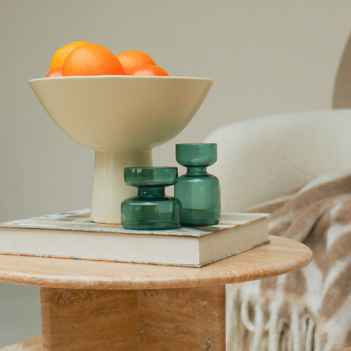 Tinted Glass Vase - Teal, Amber & Slate Grey