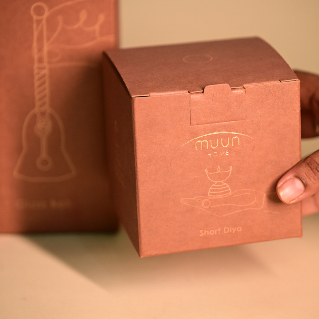 Brass & Copper Candle Holder - Sculptural Modern Design