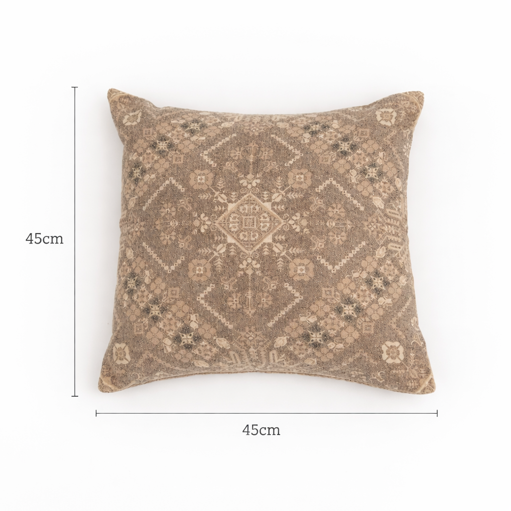 Frost Geometry Printed Cushion – 44 × 44 cm