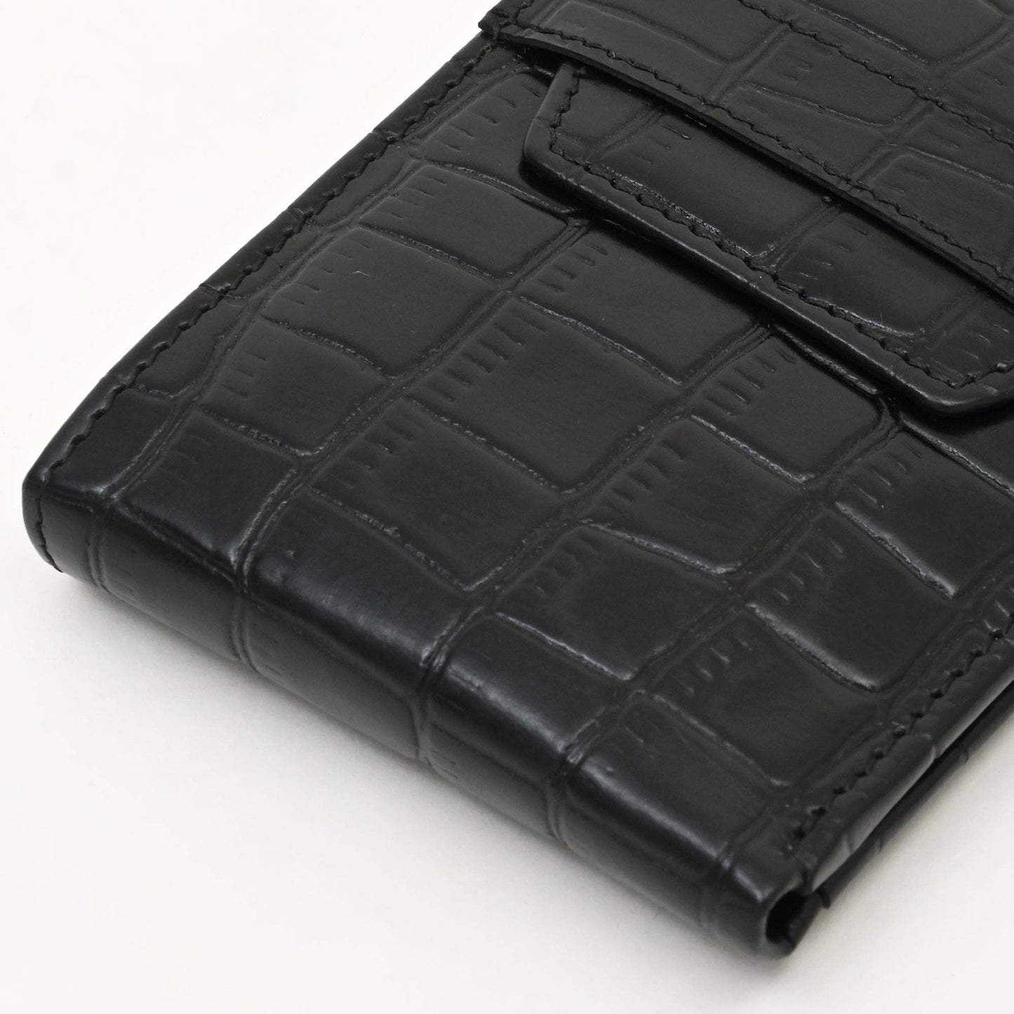 Luxury Wallet Black Croc-Texture Slim Wallet for Men