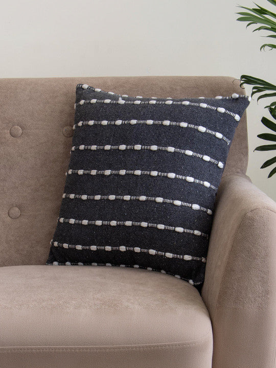 Monochrome Geometric Square Cushion Covers – Cotton Fabric – Set of 2