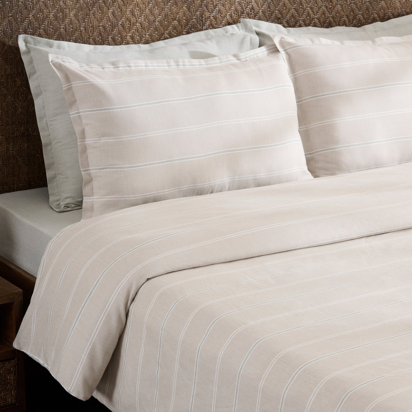Duvet Cover | Cotton Bamboo Chambray Corner Loops | Double & Single Size | With 2 Pillow Shams