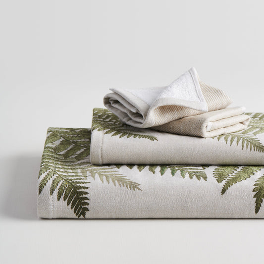 Fern Print | Cotton Bamboo | Hammam Terry | Bath Set