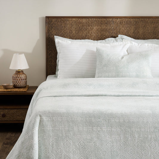 Bed Cover | Cotton Bamboo Jacquard With Cushion | King & Queen Sizes with Cushion Cover