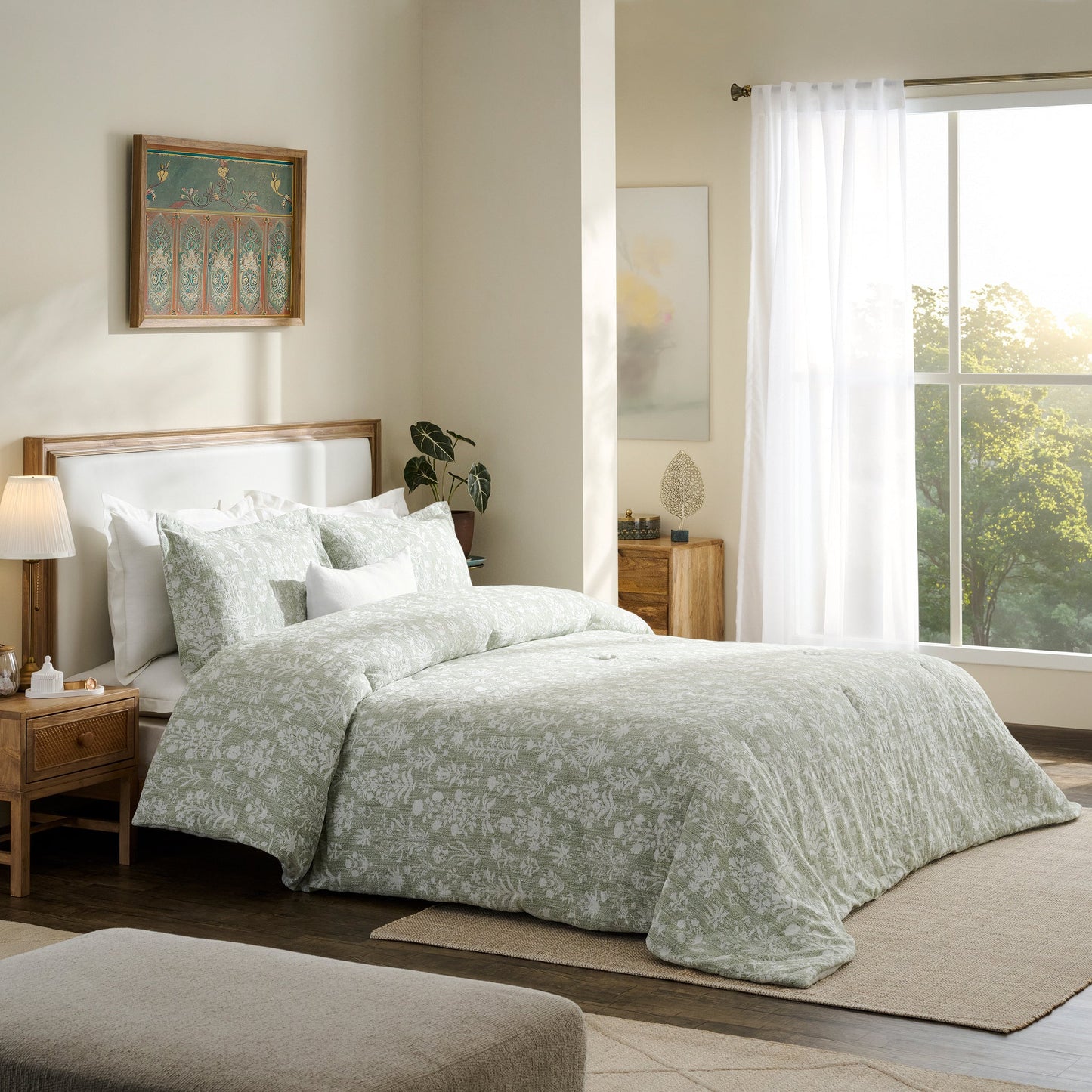 Comforter | Cotton Bamboo Jacquard | Single & Double Size  | With 2 Pillow Shams