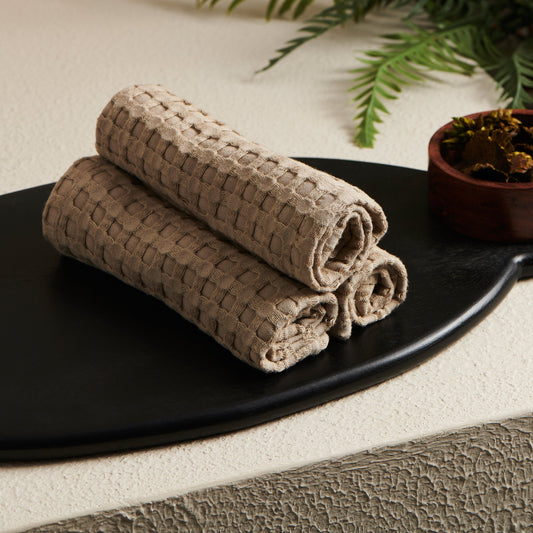 Clay | Cotton Bamboo | Waffle | Face Towel