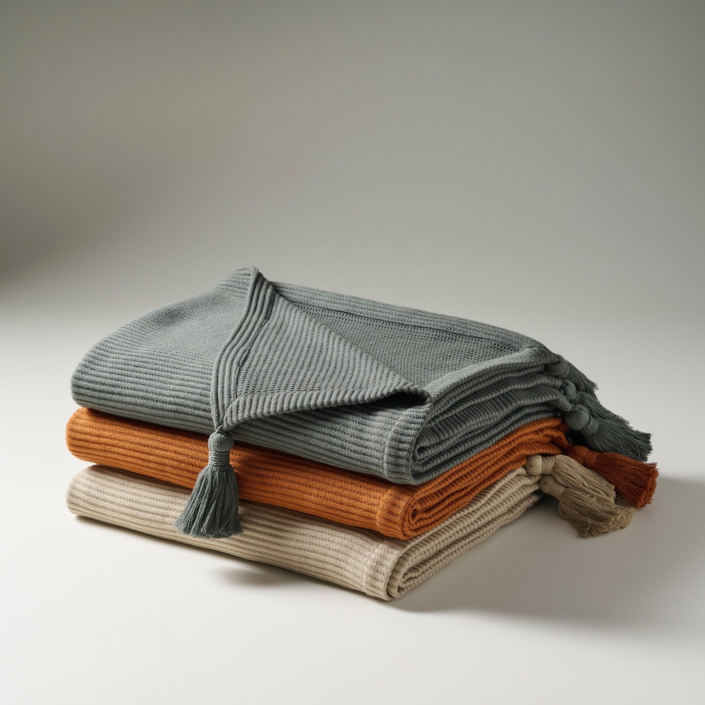 Throw Blanket | Cotton Bamboo Cord Rib | | Corn Row