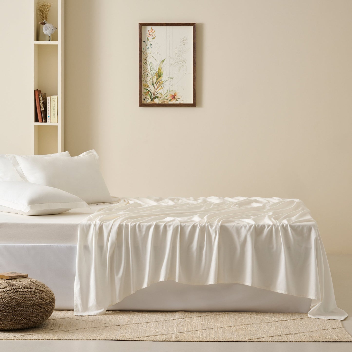 Bedsheet | Cotton Bamboo Pearl Chambray | With 2 Pillow Shams