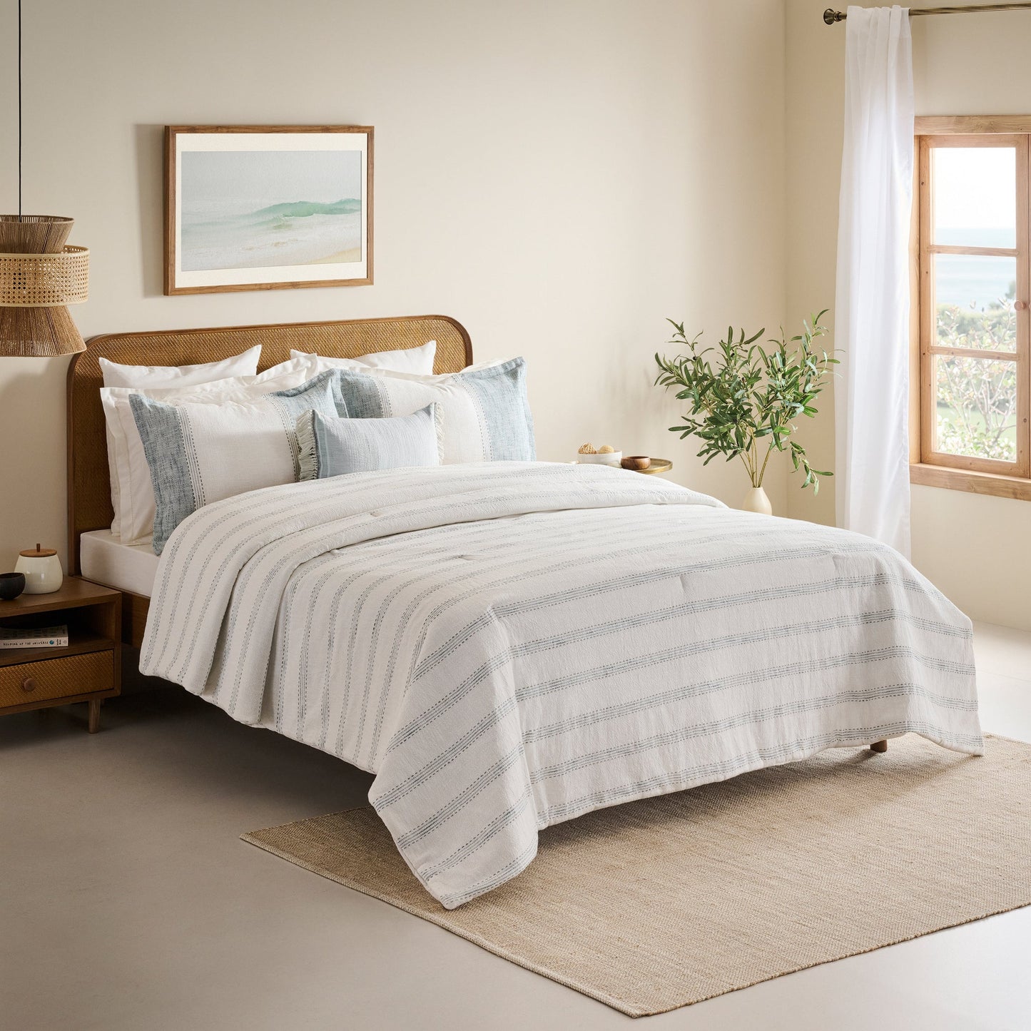 Comforter | Cotton Bamboo Slub Yarn-dyed | Double & Single Size  | With 2 Pillow Shams
