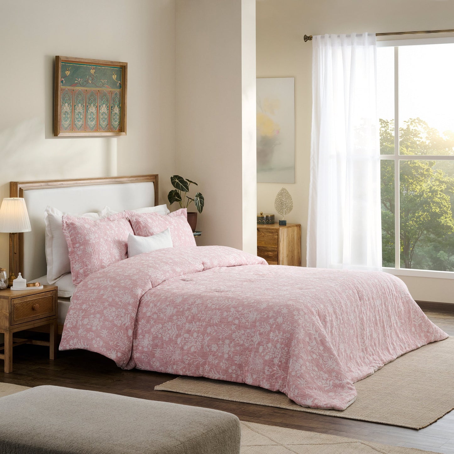 Comforter | Cotton Bamboo Jacquard | Single & Double Size  | With 2 Pillow Shams