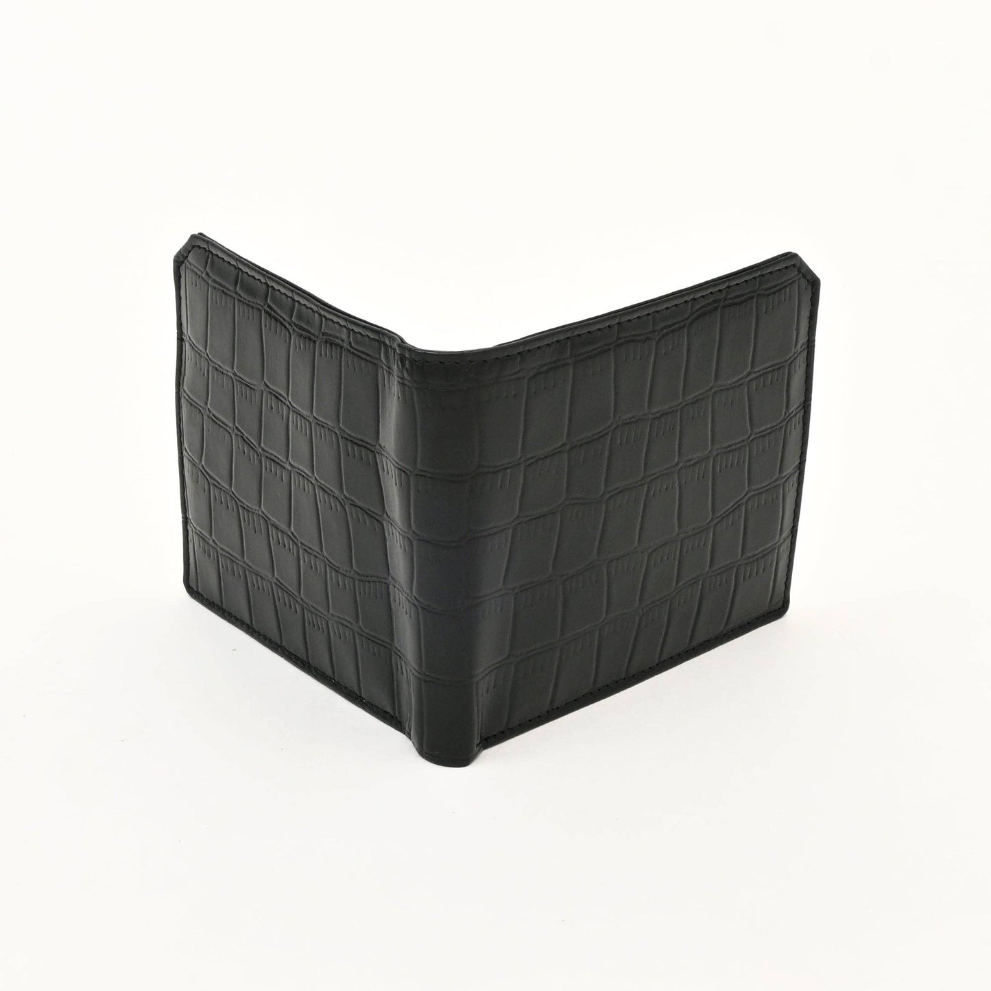 Slim Black Croc Leather Wallet – Elegant & Functional