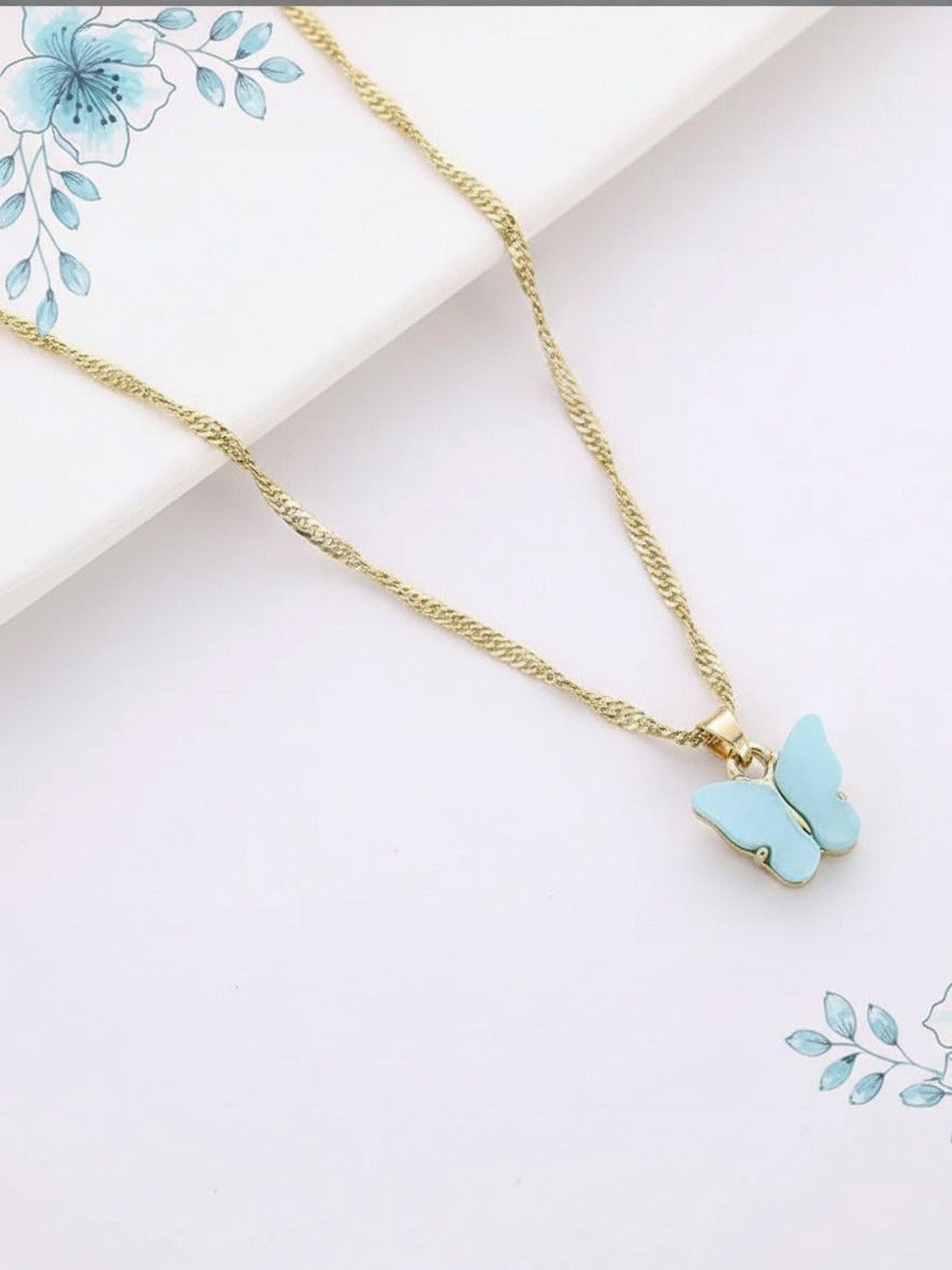 Gold-Plated Necklace – Blue Accent Jewellery – Alloy Base