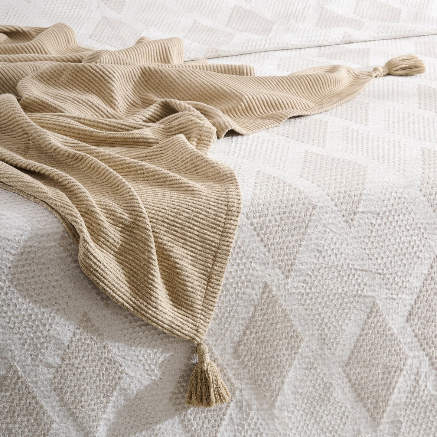 Throw Blanket | Cotton Bamboo Cord Rib | | Corn Row