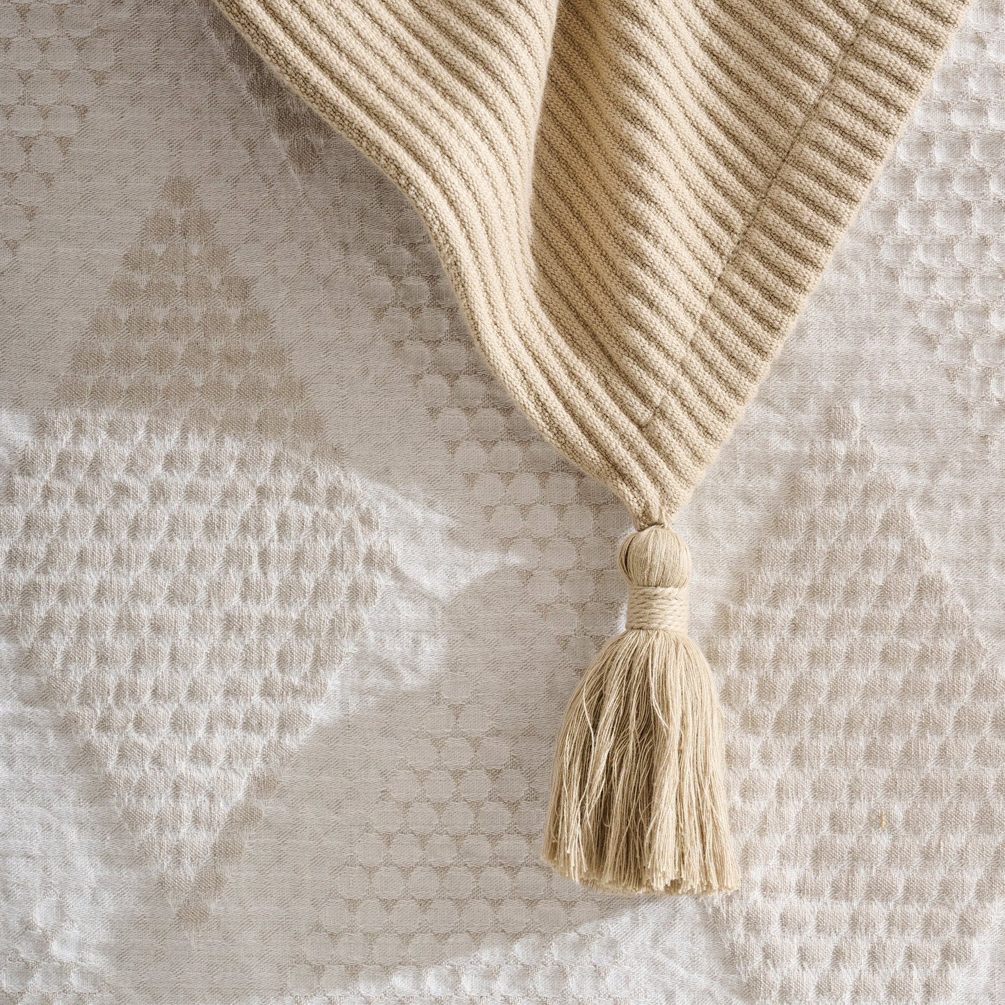 Throw Blanket | Cotton Bamboo Cord Rib | | Corn Row
